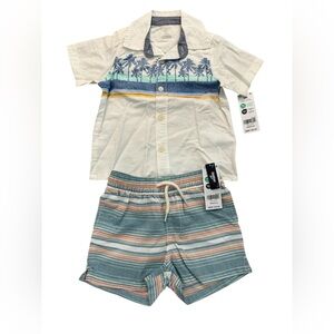 OshKosh B'gosh Blue and Orange Striped Shorts Set